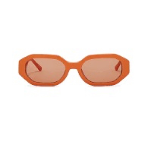 The Attico / Linda Farrow - Irene Geometric Sunglasses in Orange - Picture 1 of 5